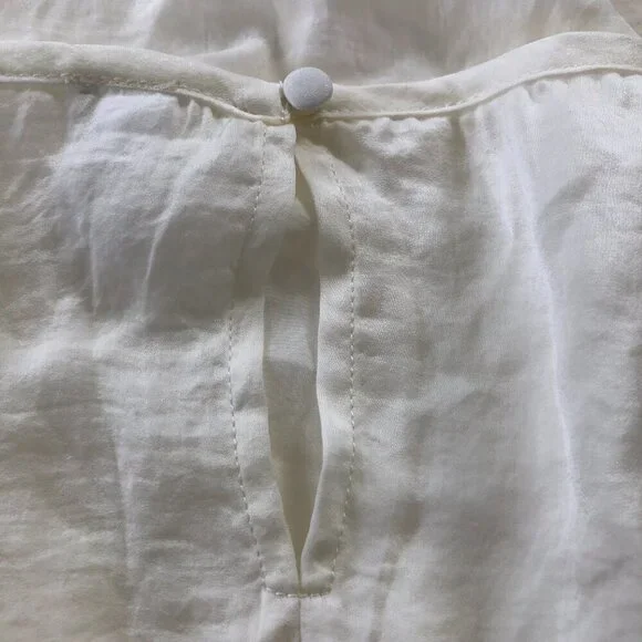 Glam White Ruffle Ruched Camisole Top Size Medium - Picture 4 of 7